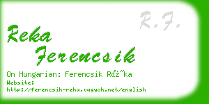 reka ferencsik business card